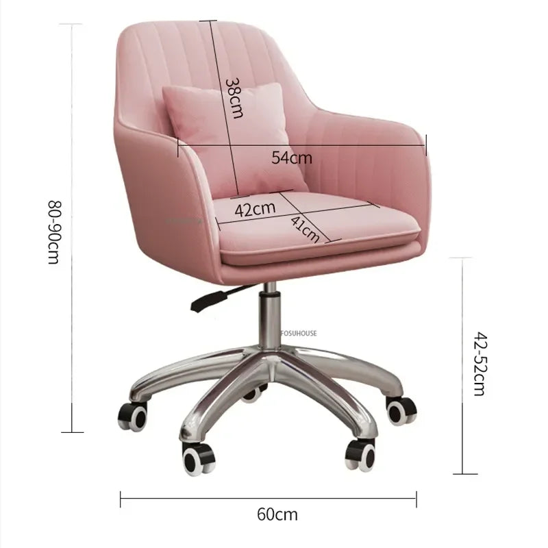 Modern Pink Office Chair Comfortable Adjustable Swivel Computer Chair for Home Bedroom Gaming Chair Office Furniture