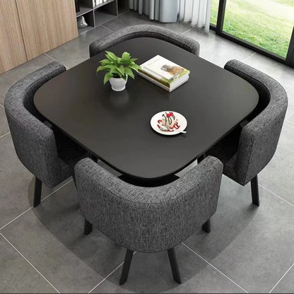 Simple Square Negotiation Table Set, Small Round Table for Shop or Reception, Rest Area Furniture, Space-saving and Elegant
