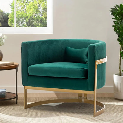Modern Living Room Chair Velvet Barrel Accent Chairs Armchair, Upholstered Lounge Chair Mid Century Tub Bucket Club Side Chair S