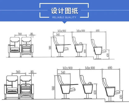 HT Classroom Academic Hall with Writing Board Row Chairs Multifunctional Concert Hall Lecture Hall Seats