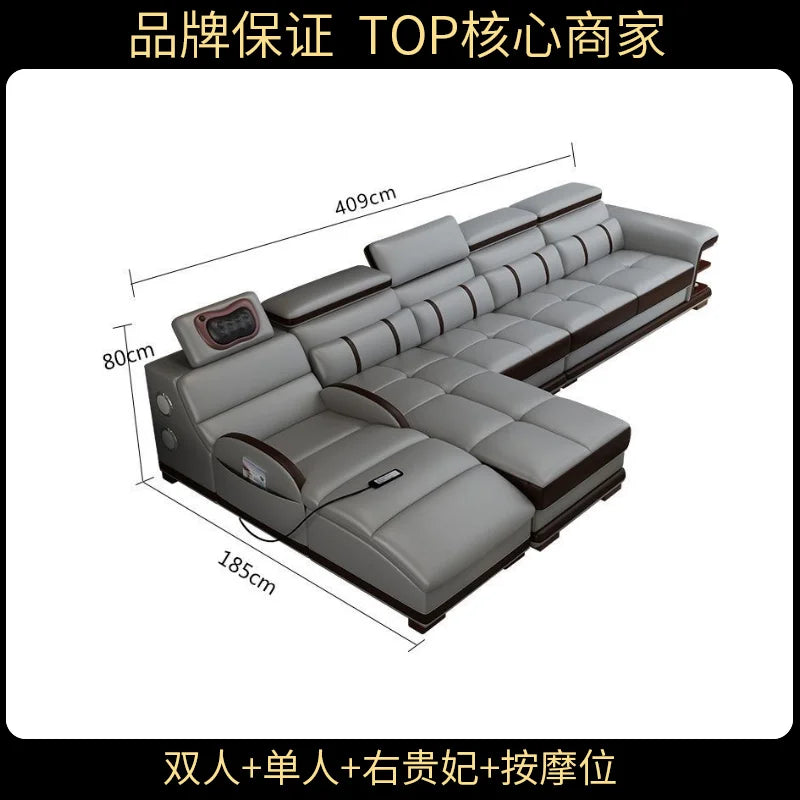 Multifunction Apartment Sofas Recliner Luxury Massage Comfortable Sofas Leather Electric Canape Salon De Luxe Home Furniture