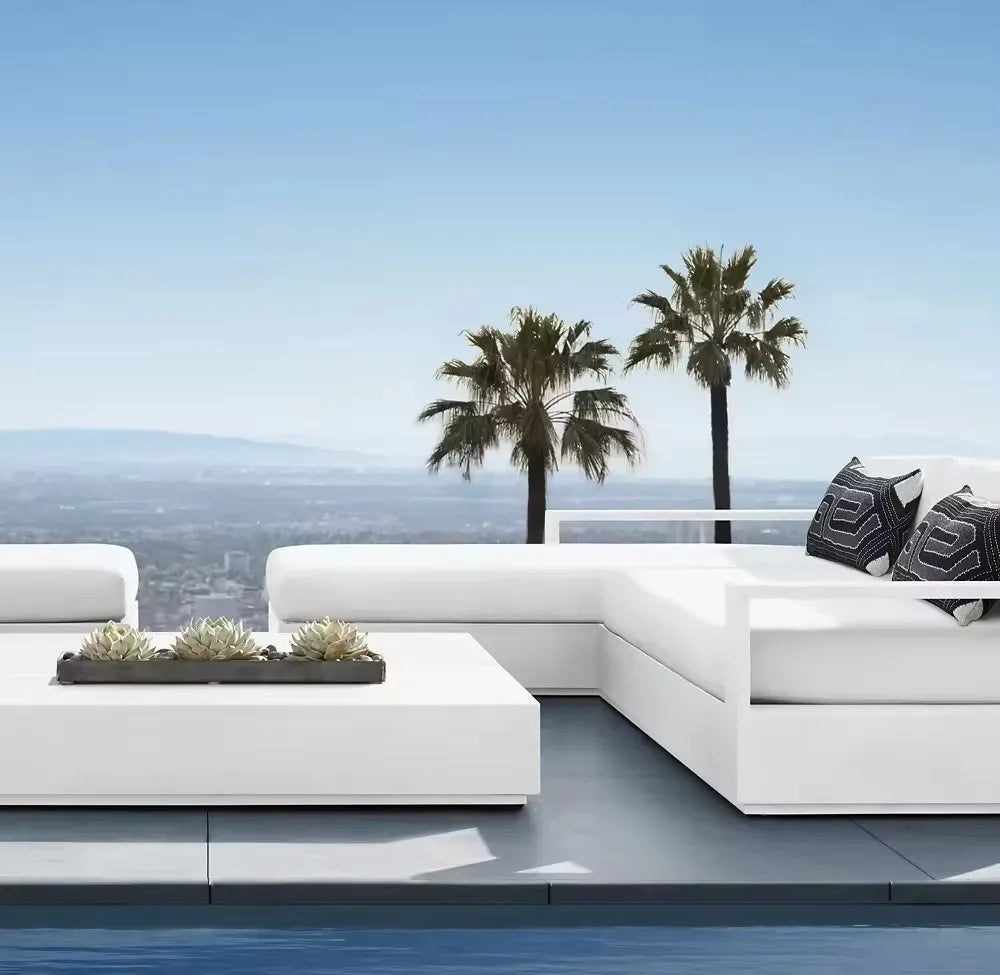Outdoor Garden Sofa Hotel Aluminum Alloy Sofa Set Outdoor Courtyard Sunscreen Waterproof Furniture