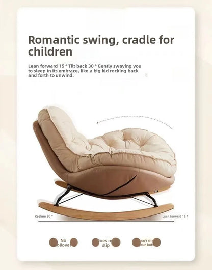 Thickened Penguin Rocking Chair Balcony Sofa Home Bedroom Leisure Chair Wide