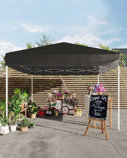 10x10 FT Pop Up Canopy Tent with 3 Adjustable Heights – Outdoor Sun Shade Shelter, 4 Sandbags & Carry Bag, for Parties & Events