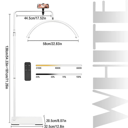 Half Moon Floor Standing Fill Light 40W Dimmable For Beauty Salon Beauty Trimming & Massage LED Lighting Fixtures