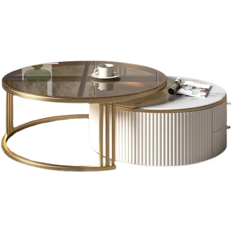 Commercial Rock Board Light Luxury And Simple Modern Small Unit Living Room Glass Coffee Table Table