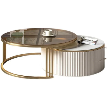 Commercial Rock Board Light Luxury And Simple Modern Small Unit Living Room Glass Coffee Table Table