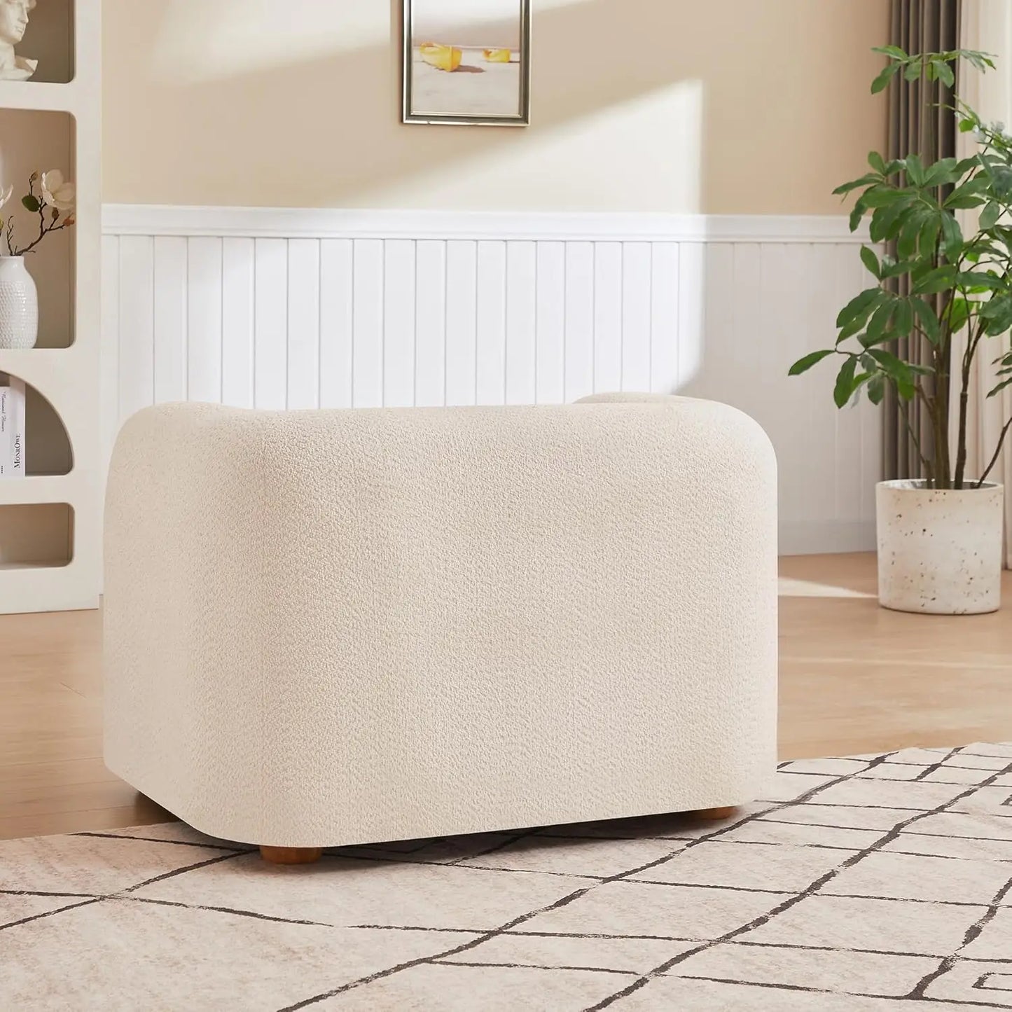 40" Modern Accent Chair Reading Chair Oversized Barrel Chairs for Living Room Bedroom Apartment (1, Khaki), Customized