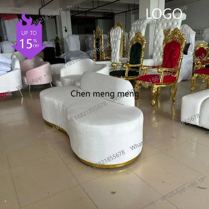 M183 Manufacturer customizes special-shaped fabric sofa office reception sofa living room light luxury wedding sofa