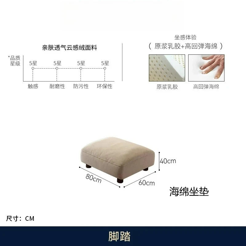 Customizable LXC modern minimalist cloud skin-friendly flannel small apartment living room straight row light luxury sofa
