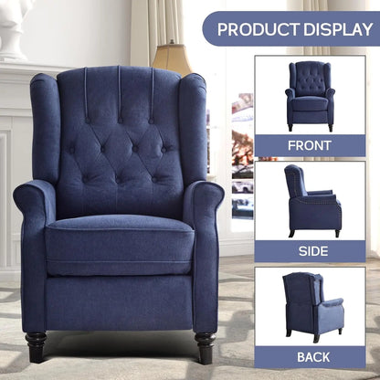EBELLO Push Back Recliner Chair Fabric Lounge Armchair Pushback Recliner with Padded Seat for Living Room