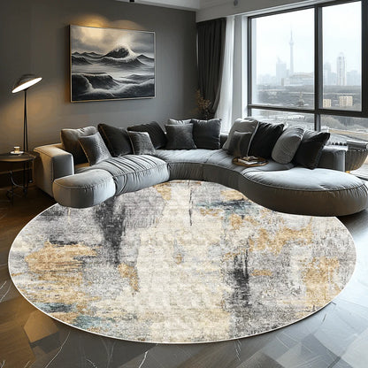 Abstract Round Carpet Living Room Decoration Home Modern Bedroom Decor Carpet Balcony  Washroom Floor Mat  Washable Pet Rugs