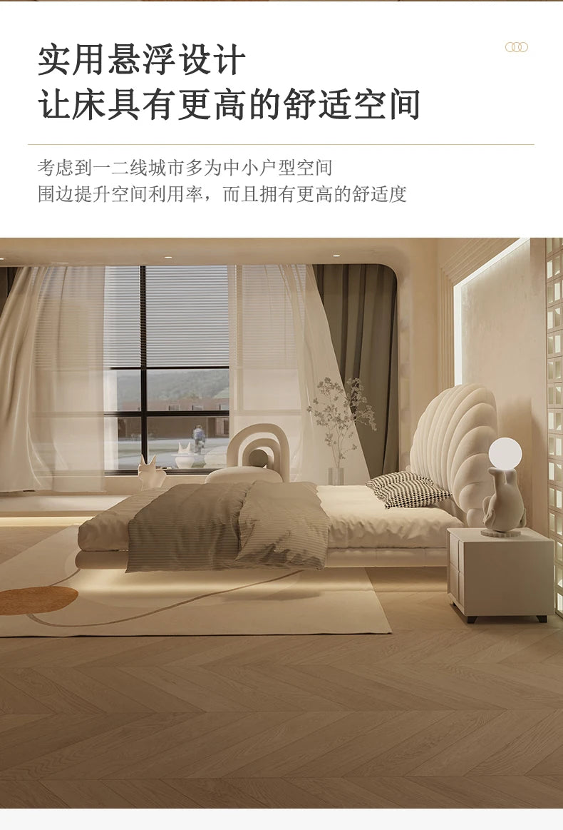 Nordic elegant Double bed 180x200cm interior Minimally comfortable bedroom beds luxury creativity camas matrimoniales furniture
