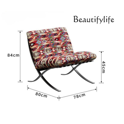 Stainless Steel Relaxing Chair Sturdy and Durable Single-person Sofa Chair Modern Leisure Chair Luxury Living Room Furniture