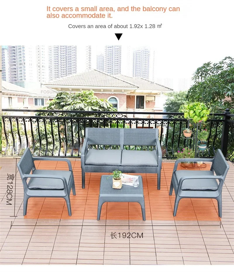 Nordic Household Garden Furniture Sets Villa Terrace Patio Furniture Outdoor Set Home Leisure Lazy Outdoor Table and Chairs Set