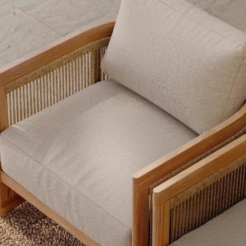 Reception Outdoor Garden Sofas Living Room Simple Backrest Modern Garden Sofas Homestay Wood Furniture Sofá Jardín MHHYSF