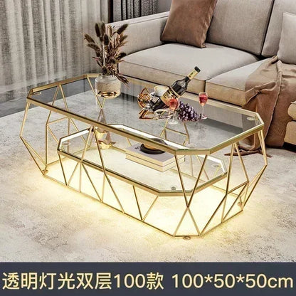 Postmodern Luxury Glass Coffee Tables Nordic Patio Center Entrance Floor Coffee Tables Smart Elegant Home Furniture