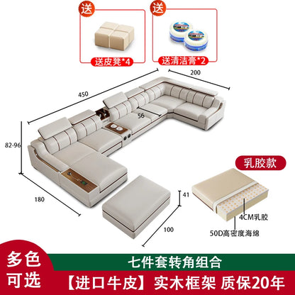 Interior Leather Design Living Room Sofa Storage Quality Comfortable Romantic Soft Leisure Multifunctional Sillon Cama Furniture
