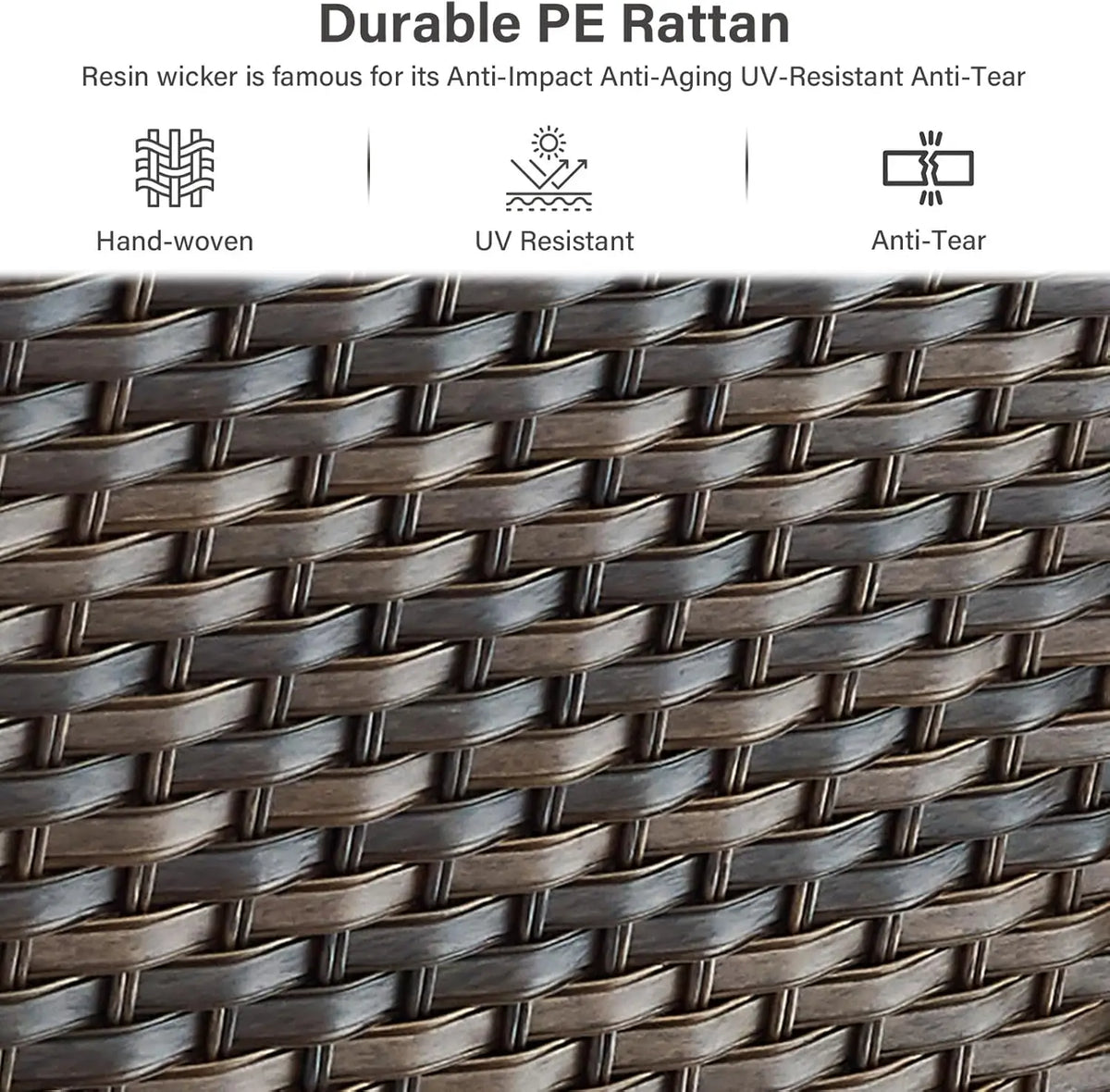 Patio Club Chair Wicker Chairs - Outdoor High Back Chair Set of 2 Patio Furniture Set Rattan Seating with Removable Cushi