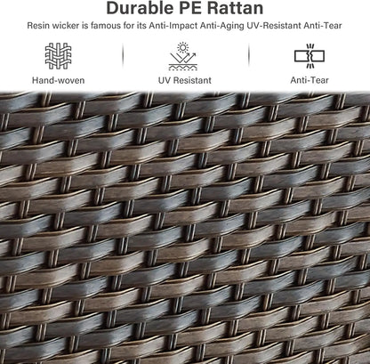 Patio Club Chair Wicker Chairs - Outdoor High Back Chair Set of 2 Patio Furniture Set Rattan Seating with Removable Cushi