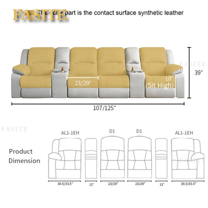 Leather sofa home theater electric sofa combination private audio and video room sofa recliner