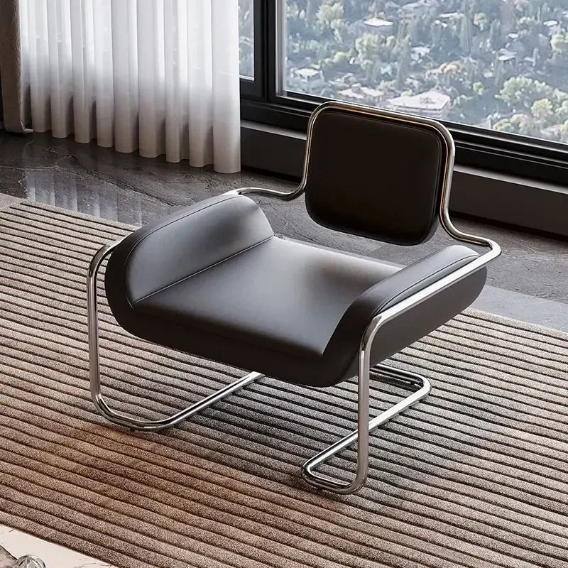 Single Chair Special-shaped Chair Nordic Designer Medieval Stainless Steel Light Luxury Minimalist Living Room Reception Leisure