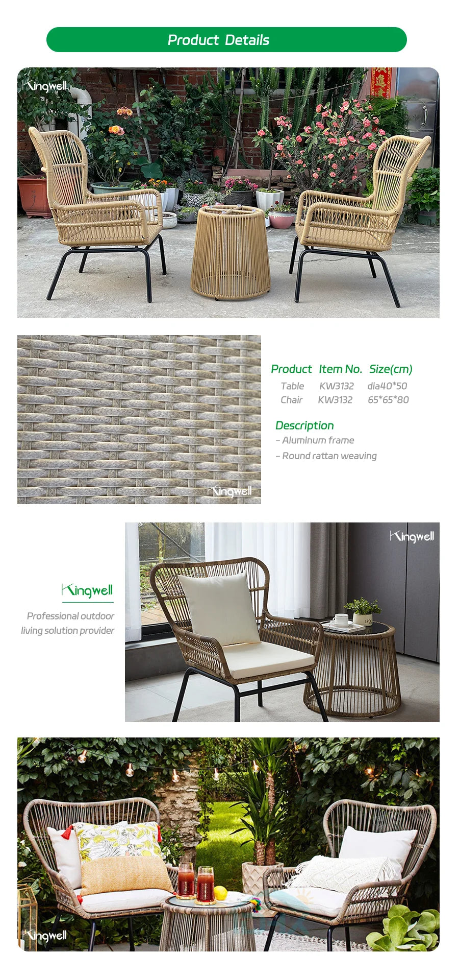 Factory Direct Selling Outdoor Garden Patio Furniture Rattan Coffee Table and Chair bar Set with Best Price