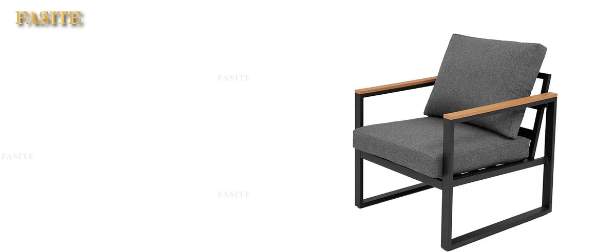 Patio Furniture Set, Metal Patio Conversation Sets with Removeble, High-Resiliency Sponge Cushions, Grey