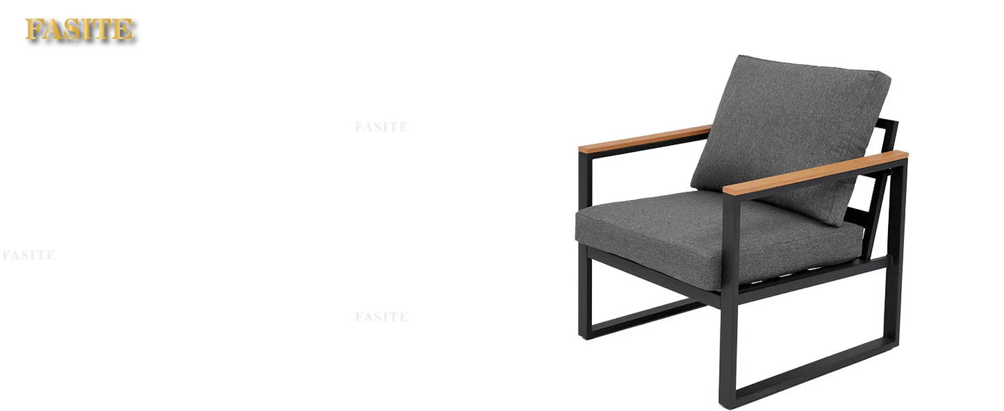 Patio Furniture Set, Metal Patio Conversation Sets with Removeble, High-Resiliency Sponge Cushions, Grey