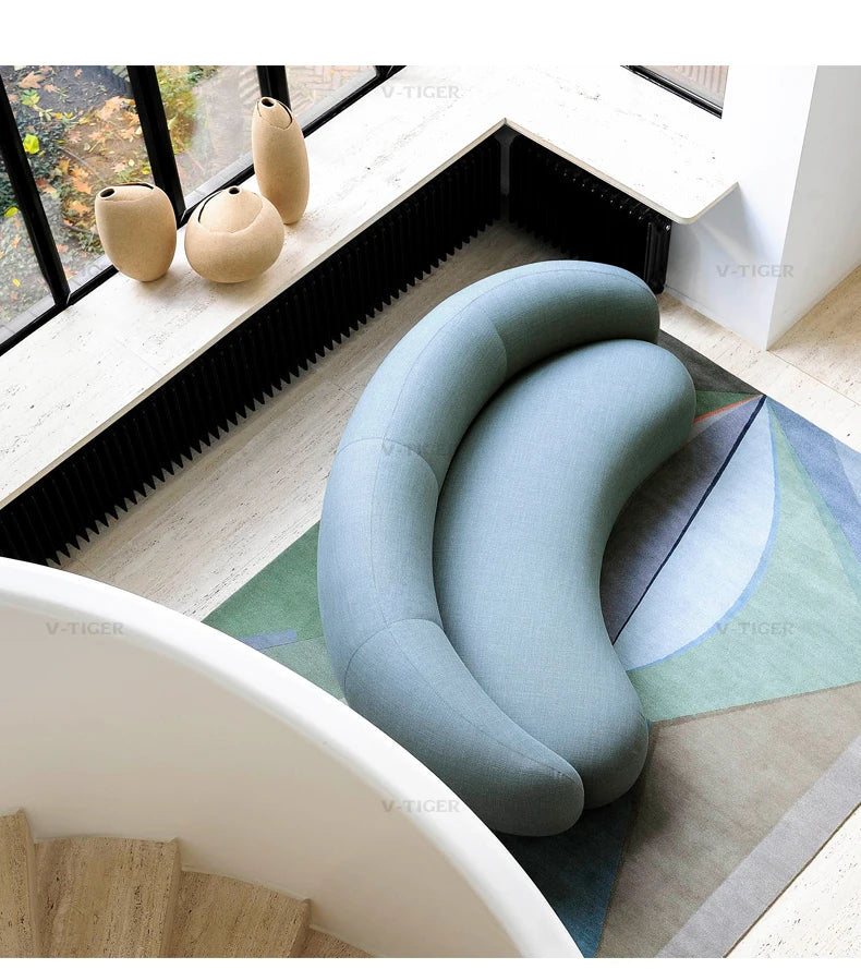 Whole house furniture Nordic Light Luxury Minimalist Cashew Sofa Designer Curved Living Room Fabric Craft Sofa Combination