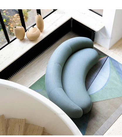 Whole house furniture Nordic Light Luxury Minimalist Cashew Sofa Designer Curved Living Room Fabric Craft Sofa Combination