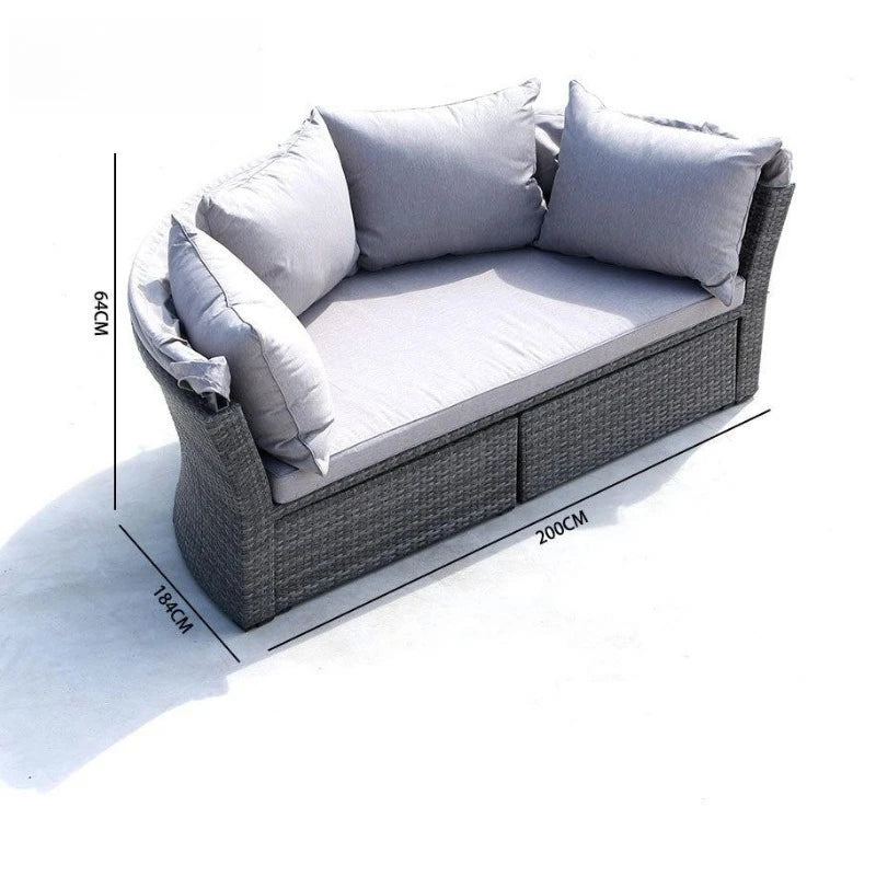 Round sofa round bed Furniture Garden sofa round bed Outdoor rattan comfortable bed