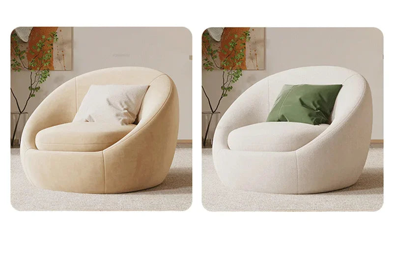 Simple Fabric Living Room Chairs Minimalist Nordic Creative Beauty Salon Lounge Chair Table Home Single Lazy Sofa Backrest Chair
