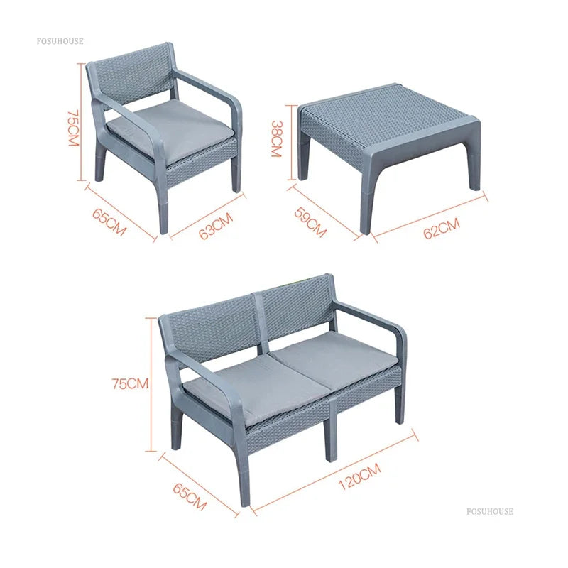 Nordic Household Garden Furniture Sets Villa Terrace Patio Furniture Outdoor Set Home Leisure Lazy Outdoor Table and Chairs Set