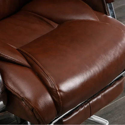 Retro Executive Leather Chair Armchairs Editor Choises Fashion Aluminium Office Chair Working Relax Silla Escritorio