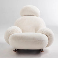 Large Rocking Living Room Chair Recliner White Comfortable Modern Chair Nordic Luxury Fluffy Mecedoras De Adultos Home Furniture