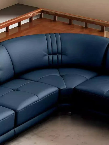 MANBAS Premium Italian Genuine Leather Sofa Sets Big Sectional Couch Living Room Sofas With Adjustable Headrests Home Furniture