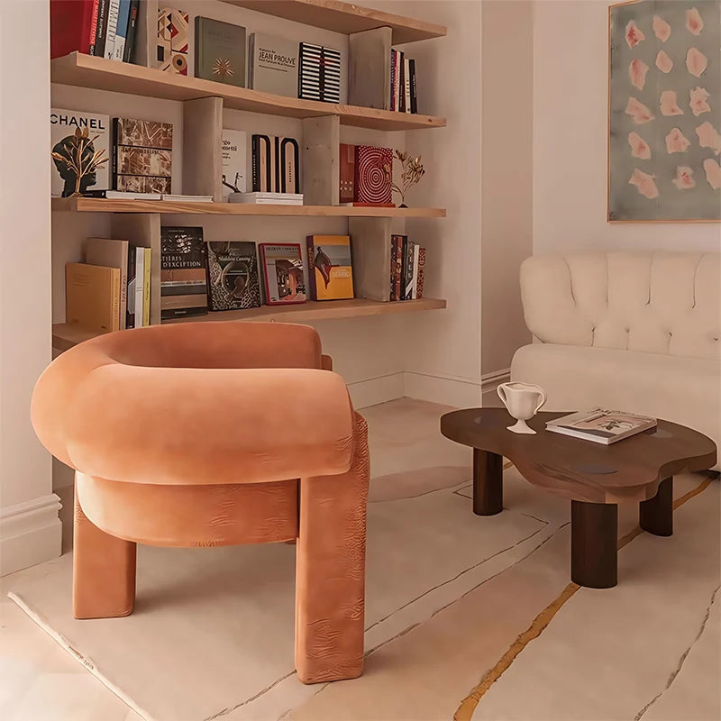 Nordic Club Single Sofa Chair Designer Armchair Hotel Model Living Room Balcony Cloth Leisure Chair