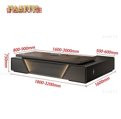 Modern boss desk light luxury high-end paint desktop large desk simple president table manager table and chair combination