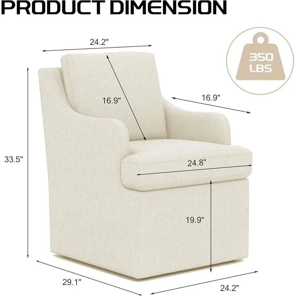 Pair of Modern Upholstered Dining Chairs with Casters, Linen Fabric, Ideal for Kitchen, Dining, and Living Spaces,Customized