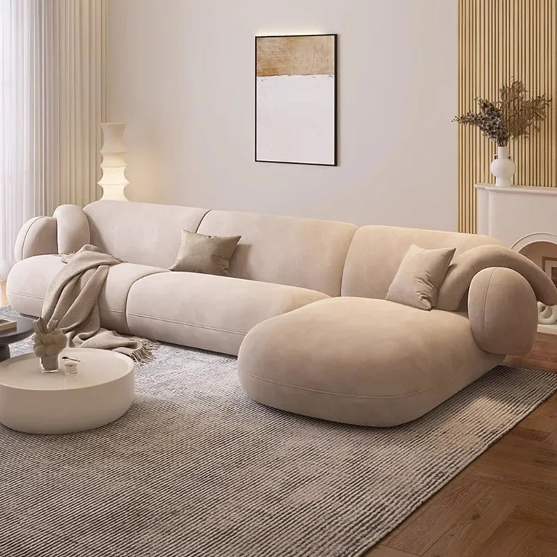 Armchair Curved Modern Sofa Pink Minimalist Wooden Floor Adults Living Room Sofa Canape Chaise Reading Divano Bedroom Furniture