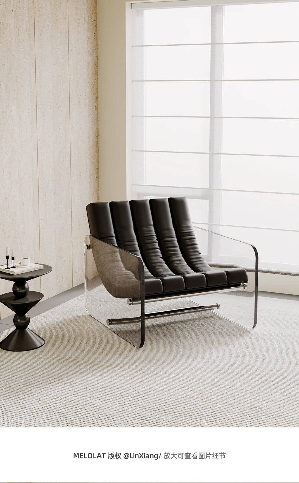 Living room home hotel homestay Italian leather jacket minimalist designer acrylic single sofa leisure sofa chair