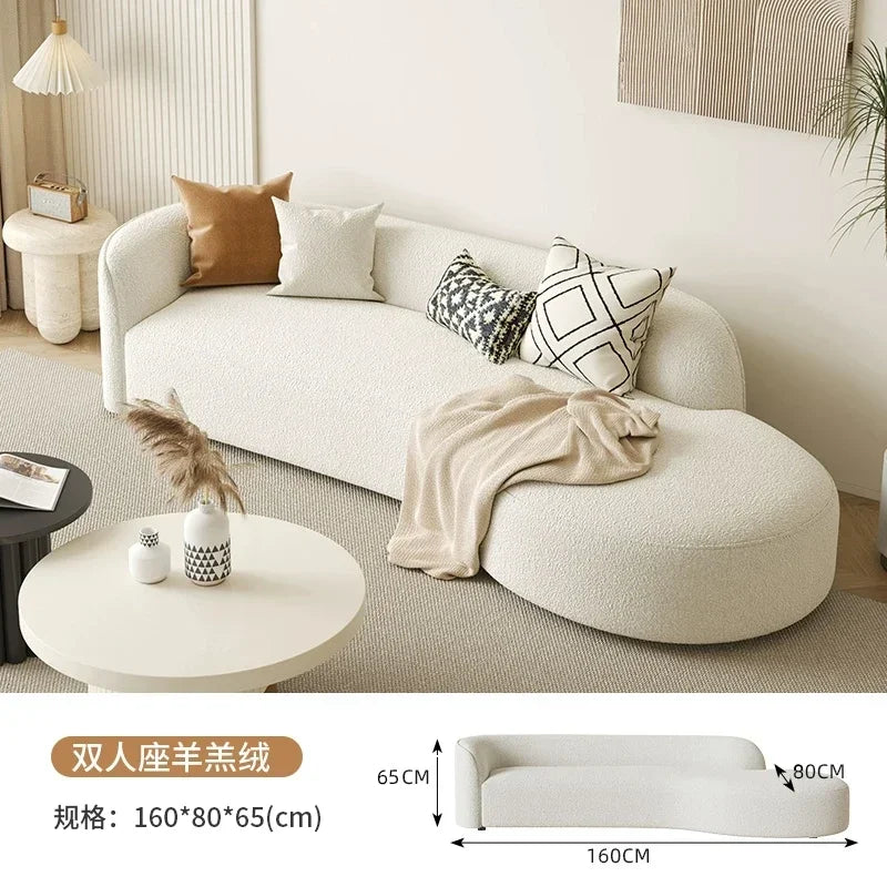 Cream Wind Sofa Modern Simple Aesthetics Designer Relaxing Sofa White Trendy Luxury Living Room Muebles Lounge Suite Furniture