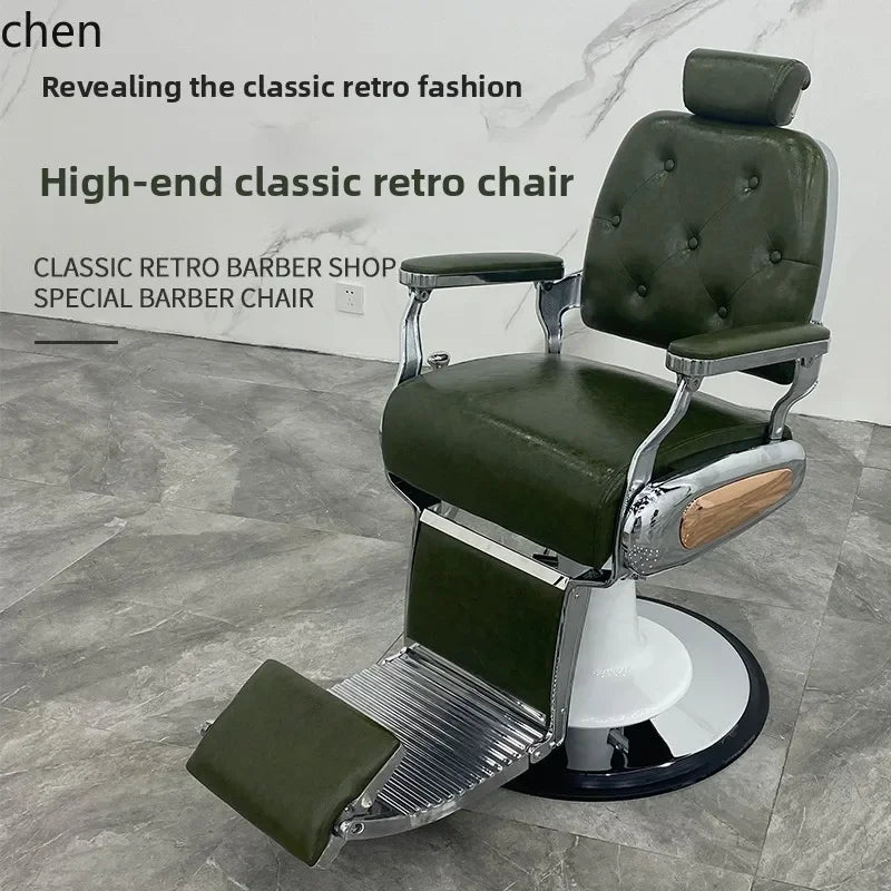 HT hairdressing special large chair barber shop hair cutting retro chair