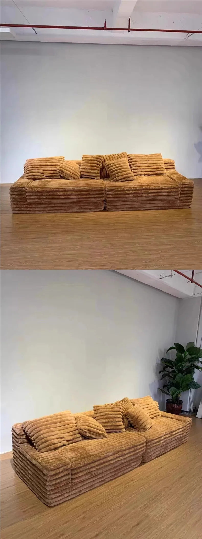 Italian minimalist thick velvet compression sofa bed French fabric lazy sofa