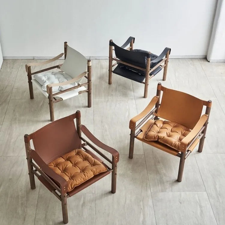 Nordic Living Room Chairs Solid Wood Armchair with Backrest Portable Relaxing Lounge Chair Luxury Sofa Chair Home Furniture