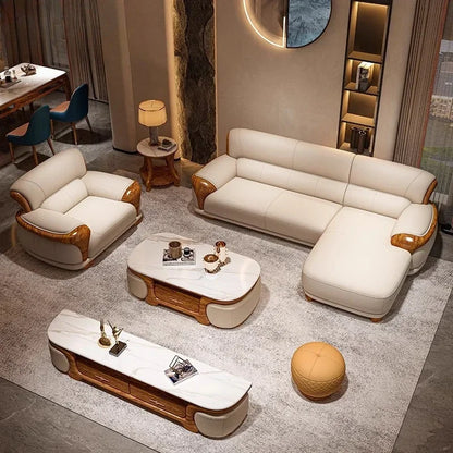 Luxury Modern Straight row sofa living room leather sofa set furniture room set sofas Designer Office couch set Canape Salon