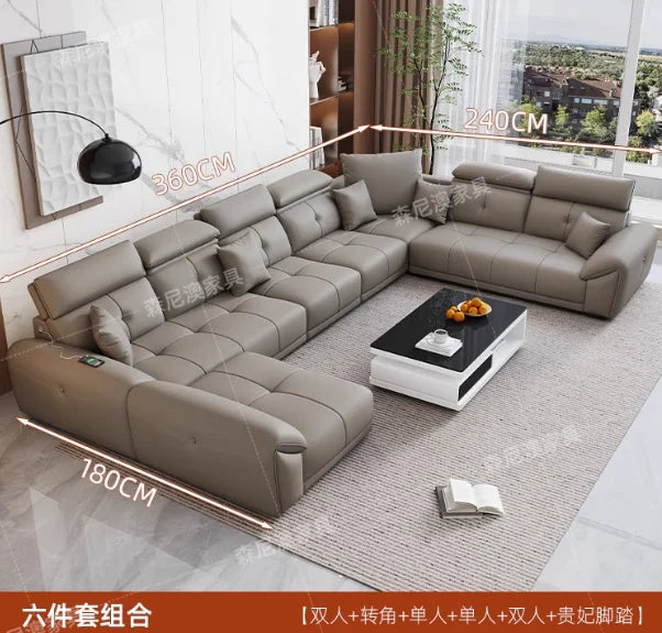 Modern Minimalist Sofa Leather Recliner Corner Living Room Sofa Relaxing Comfortable Muebles Para Habitacion Home Accessories