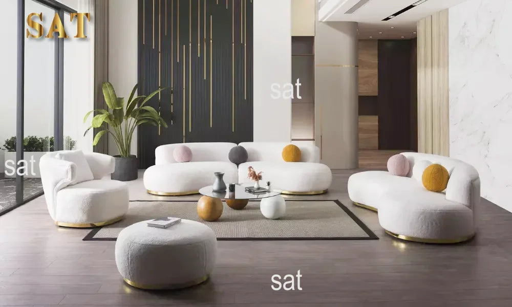 -Modern Luxury Living Room Sofa Set Family Office Furniture Sofa Villa Apartment Living Room Furniture