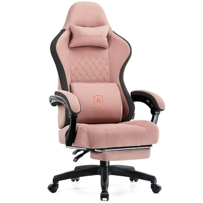 Office Chair, Gaming Computer Desk Fabric Chair with Footrest, High Back Ergonomic Office Chair with Pocket Spring Lumbar Suppor